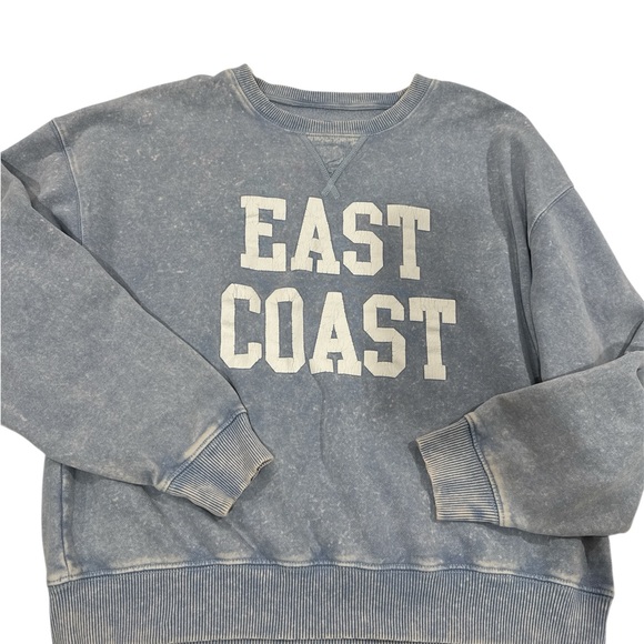 American Eagle Outfitters Sweaters - American Eagle Outfitters Vintage Washed Blue 'EAST COAST' Crewneck